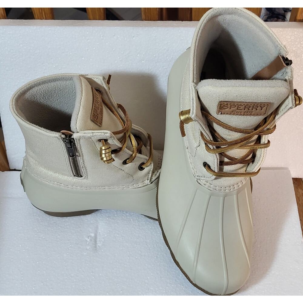 Sperry Saltwater Duck Boots EUC Womens 10 Like New Sparkle STS80493